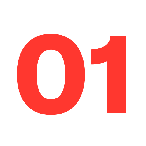 red icon of the number 01