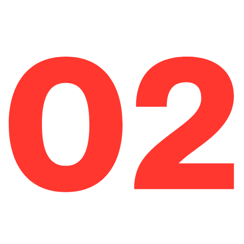 red icon of the number 02