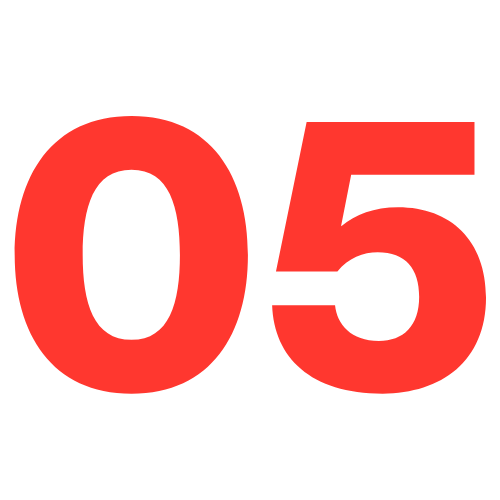 red icon of the number 05