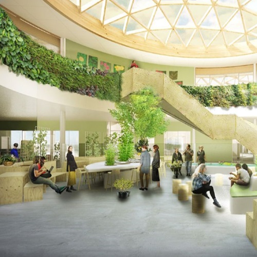 Veel groen in het interieur draagt bij aan