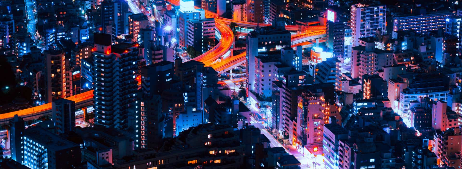 City streets at night