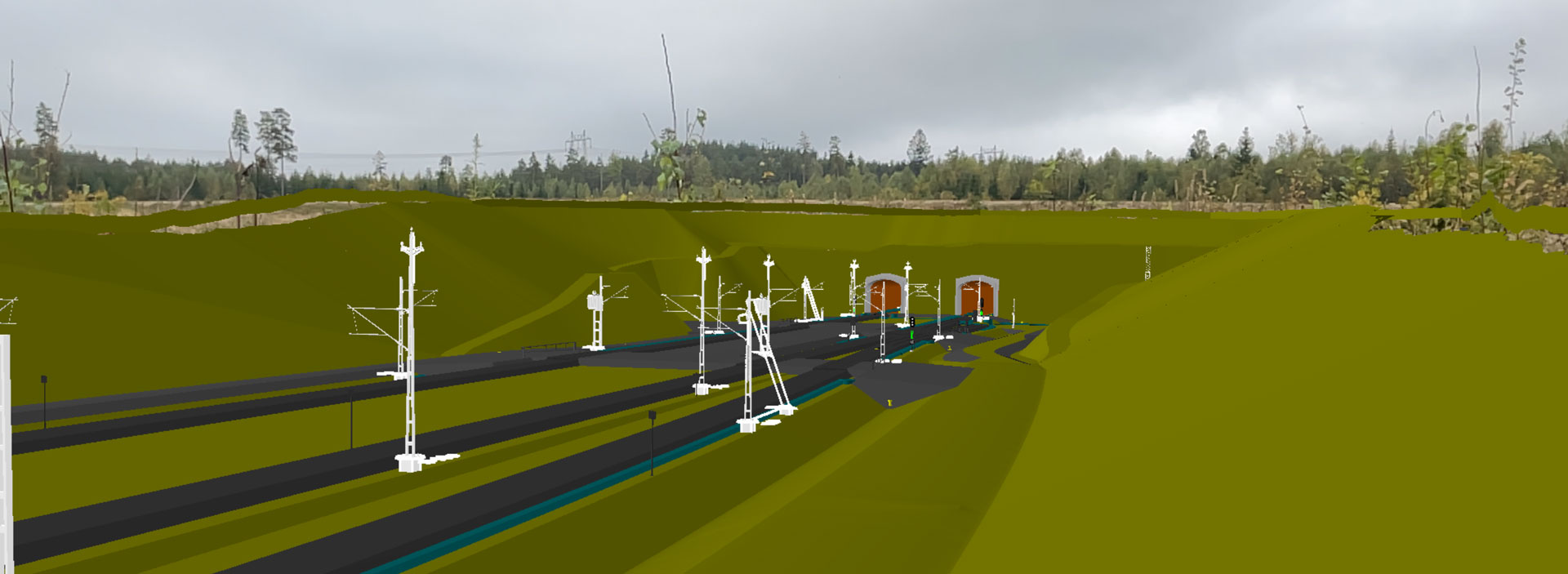Visualisering av järnvägsbro med hjälp av AR-teknik.