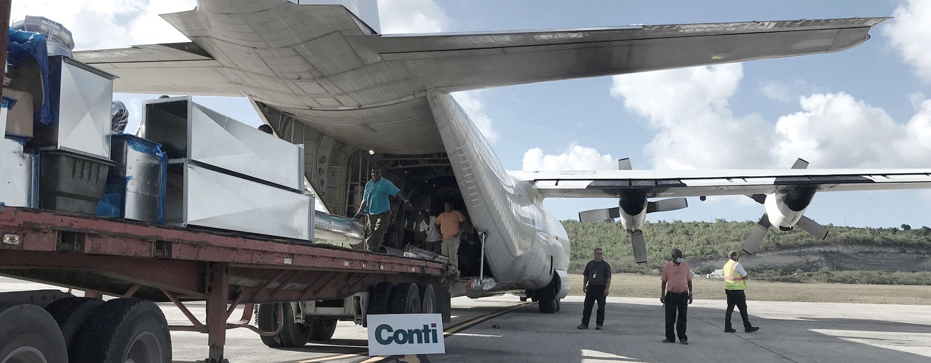 Air handling units arrive at the St. Croix alternate care facilities. ©PHOTO COURTESY OF CONTI