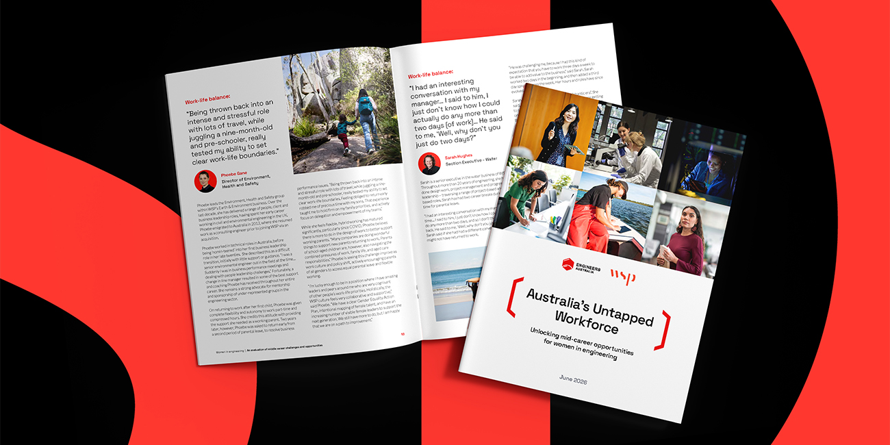 Image of a preview of the WSP and EA Women in Engineering Report