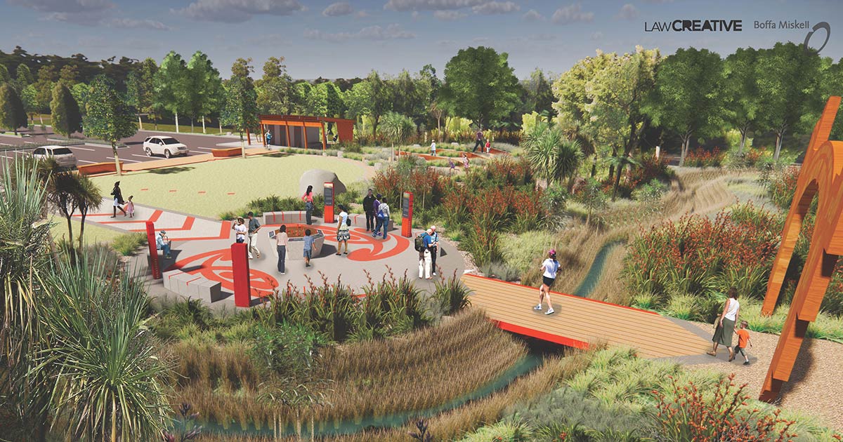 The new entrance to the Pāpāmoa HIlls Cultural Heritage