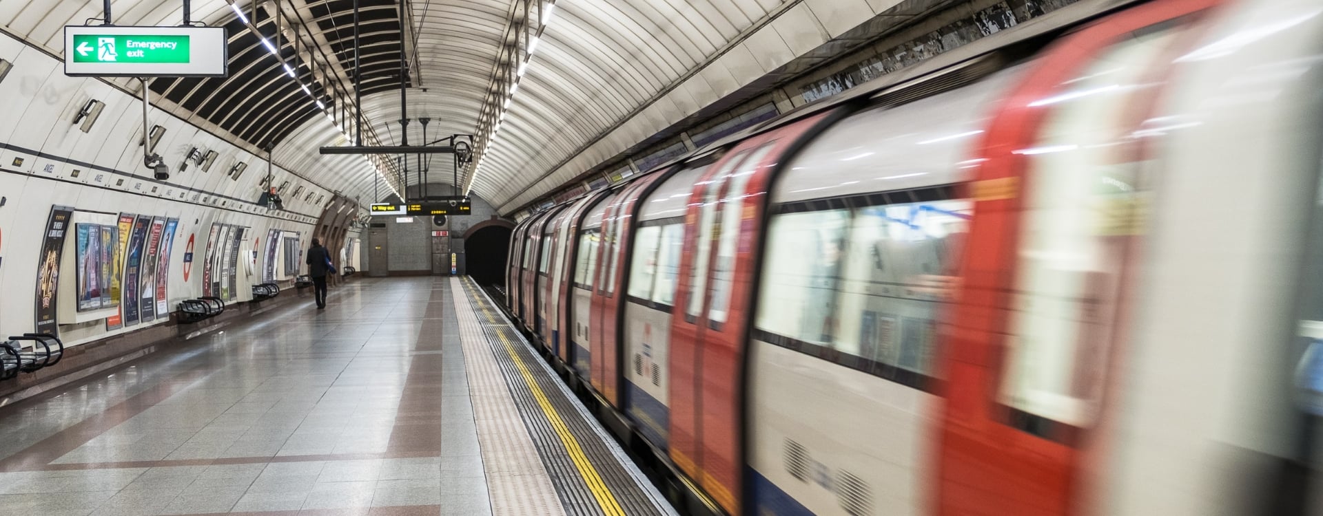 Image of moving London tube train