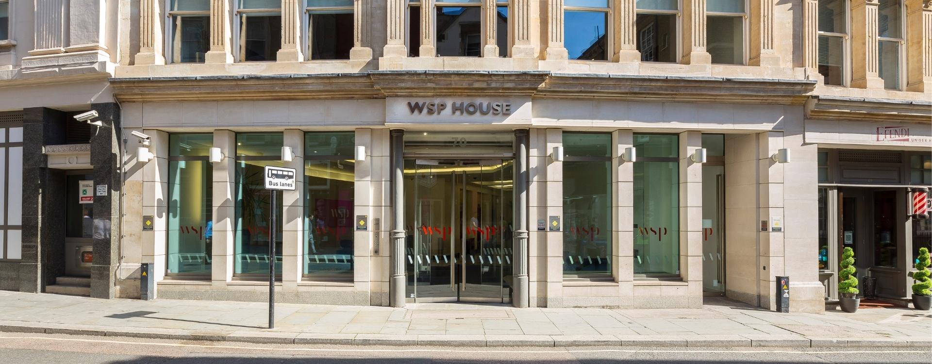 View of WSP House entrance on Chancery Lane in London