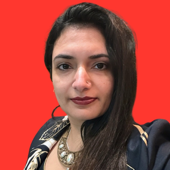 Jyoti Bhardwaj red bg