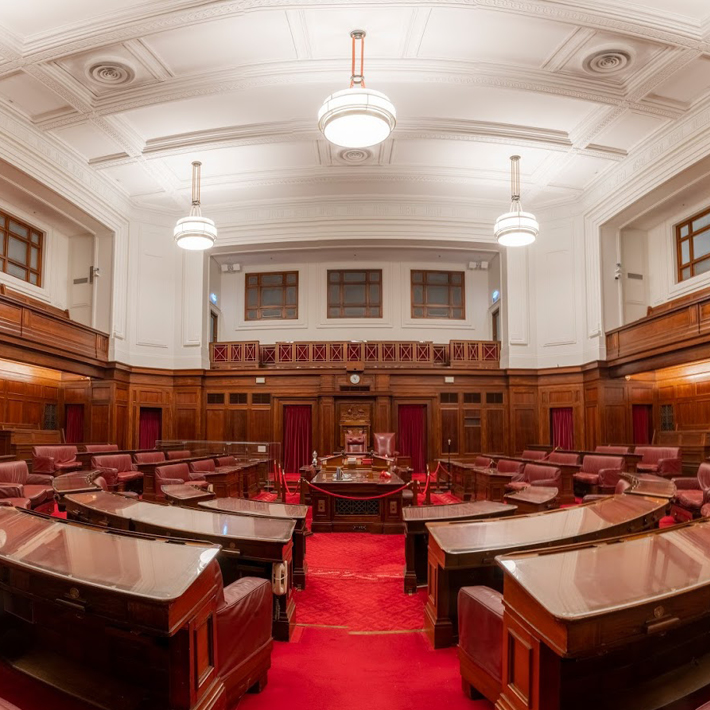 The Chambers were installed with high colour rendering light sources and a programmable lighting control system.