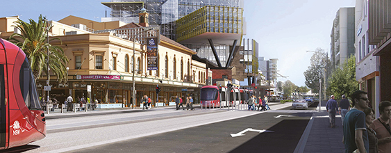 Artist impression of Newcastle Light Rail courtesy of Transport for NSW