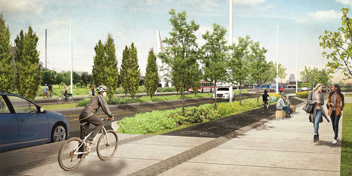 Port Lands comissioners interim, south side © Waterfront Toronto