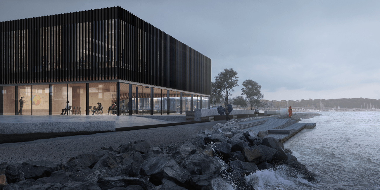 Coast-side facade of Lemvig’s climatorium | WSP