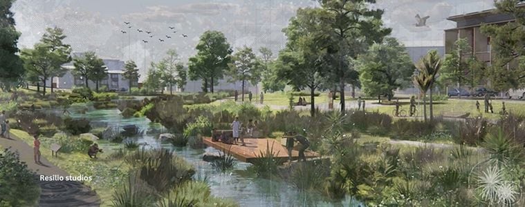 Artist impression Aspirational outcomes for industrial zone of Transform Manukau area  Eke Panuku