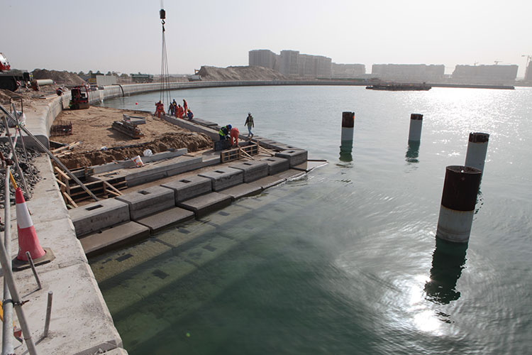 Piles for Giant Sculpture and Stepped Area