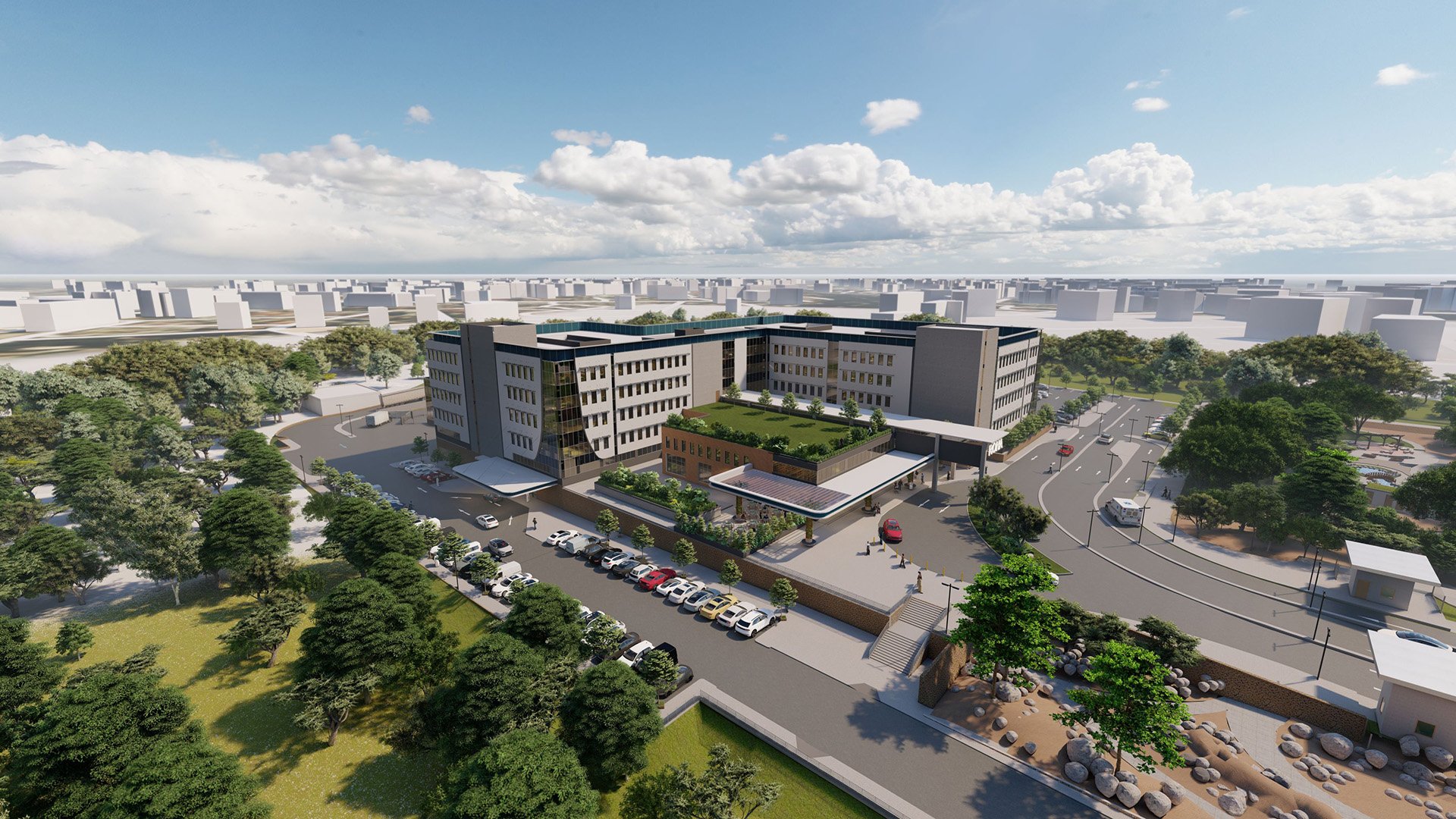 Rendering_Roha Advanced Multi-Speciality Hospital_Aerial
