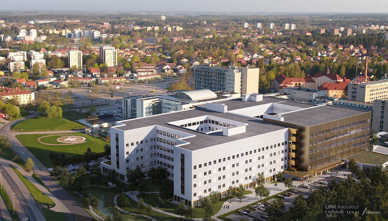 WSP har planerar för att skapa en grönskande sjukhusmiljö med mänsklig skala och god orienterbarhet.