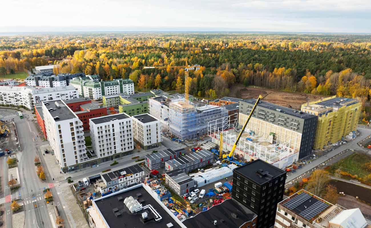 Flygfoto över Rosendal.