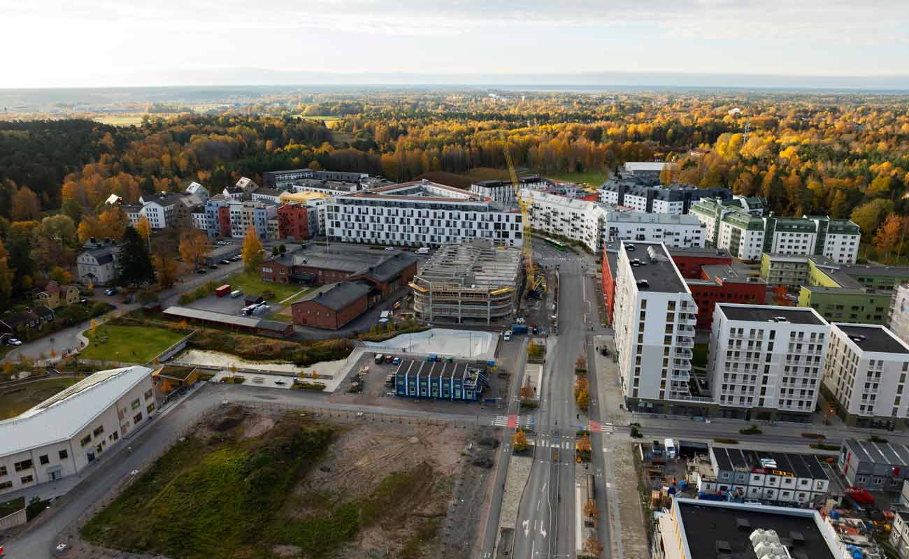 Flygfoto över Rosendal.