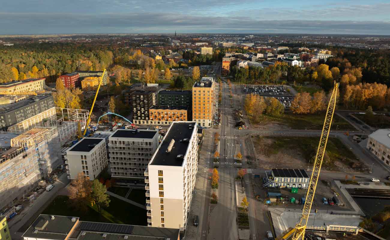 Flygfoto över Rosendal.