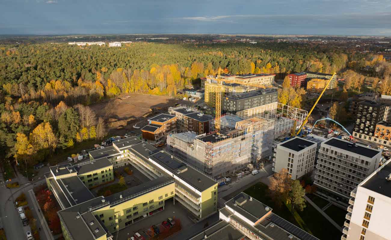 Flygfoto över Rosendal.