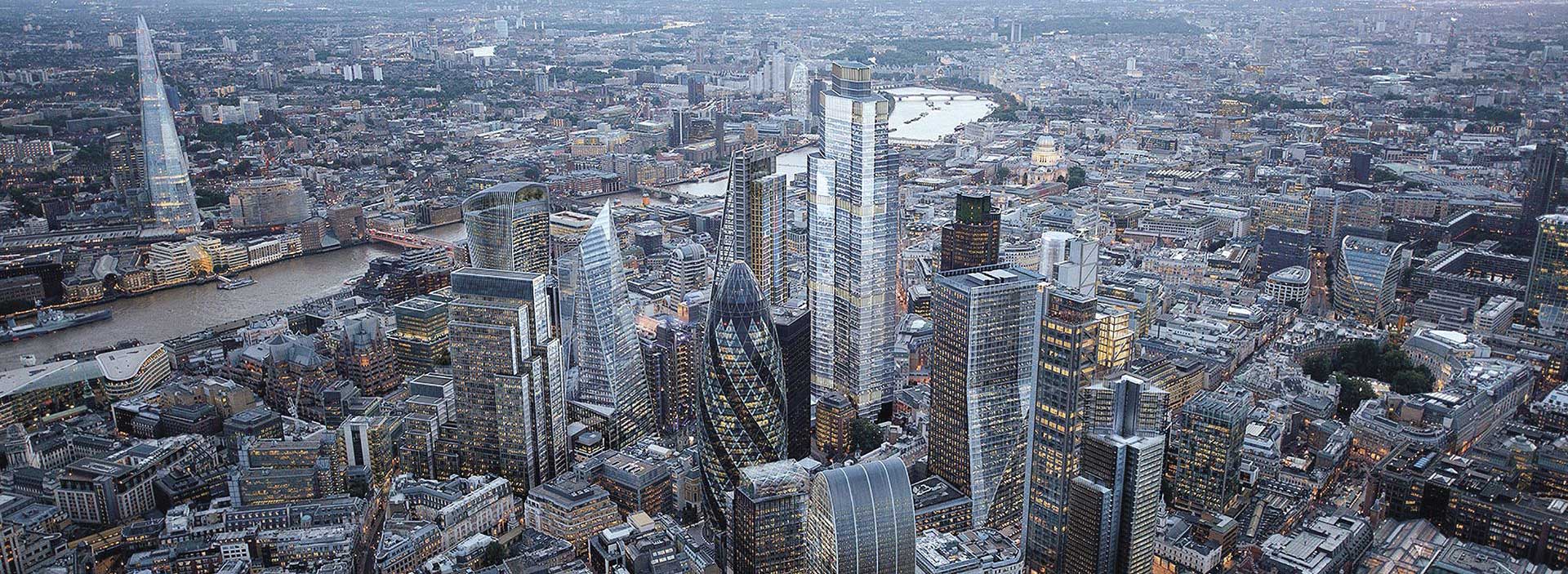 22 Bishopsgate within the London skyline