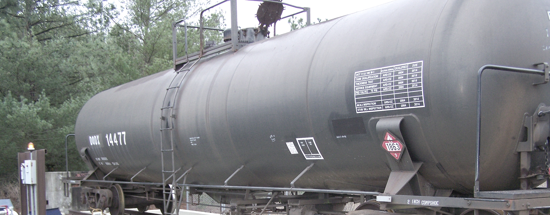 Fuel tank train car used at Fort Bragg for aviation fuel storage