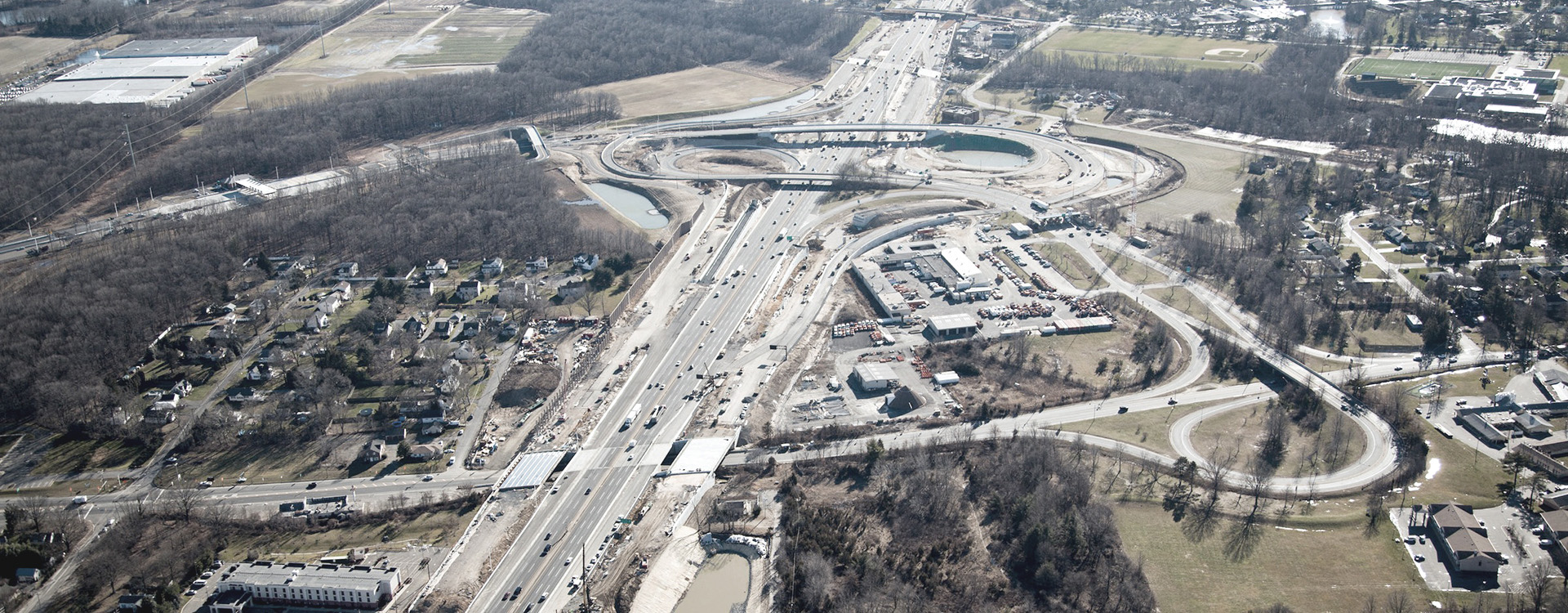 Aerial view of New Jersey Turnpike interchange project completed by WSP