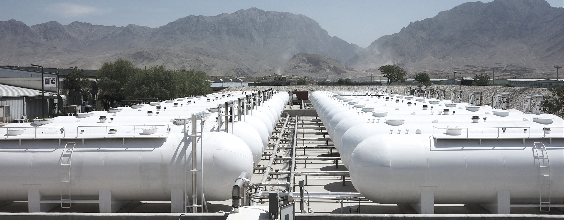 Array of fuel tanks used to power the Tarin Kot airfield power plant