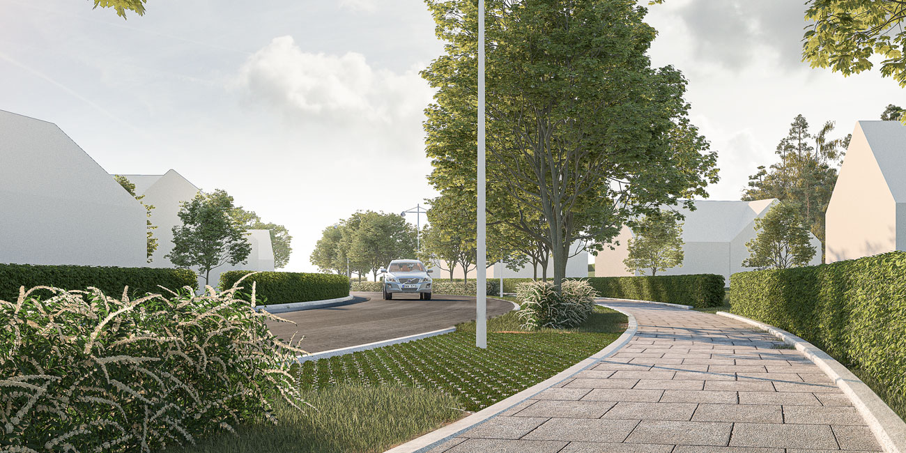 Visualisering av stadsdelen Långåkra.